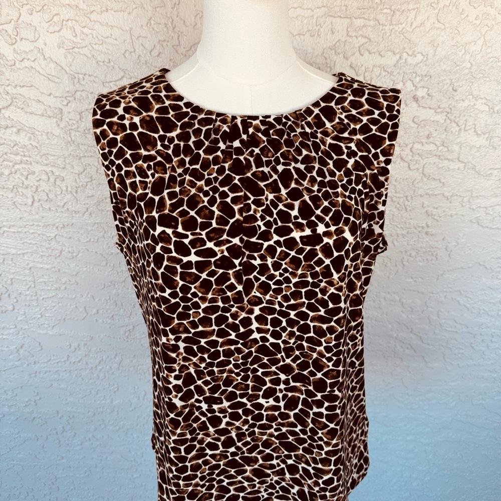 Calvin Klein Animal Print Sleeveless Blouse